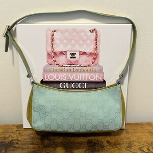 Gucci Light Blue and Green Shoulder Bag